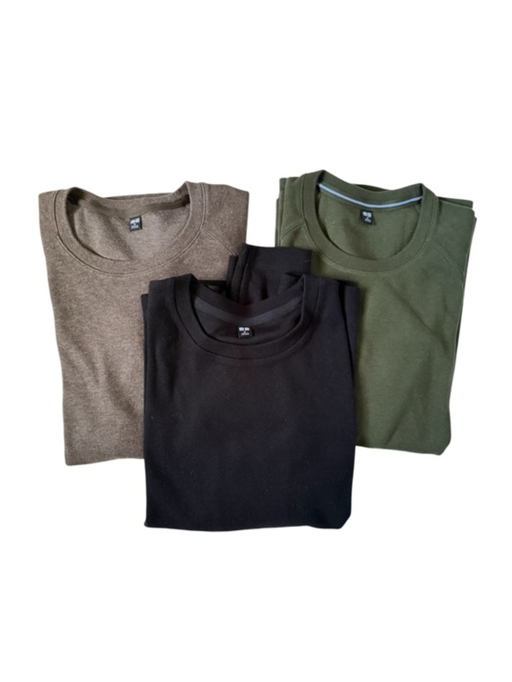 Lot of 3 UNIQLO HEATTECH Fleece Crew Neck T-Shirts Medium